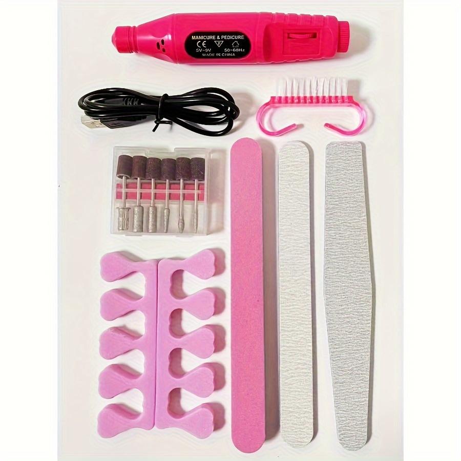 YIKOOLIN 7-in-1 Nail Art Tool Set with Nail Lamp Glue Drying Machine Nail Polisher Dead Skin Fork Dead Skin Push Finger Divider