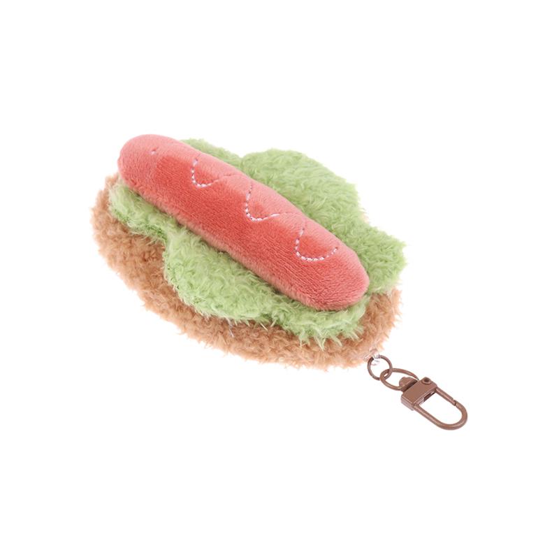 Kawaii Simulation Food Plush Keychain Creative Sandwich Hamburger Cake Keyring Bag Pendant Key Accessories Couple Gifts
