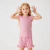 1-6 Years Kids Girls' Solid Color Cap Sleeve Tank Top and Shorts Set
