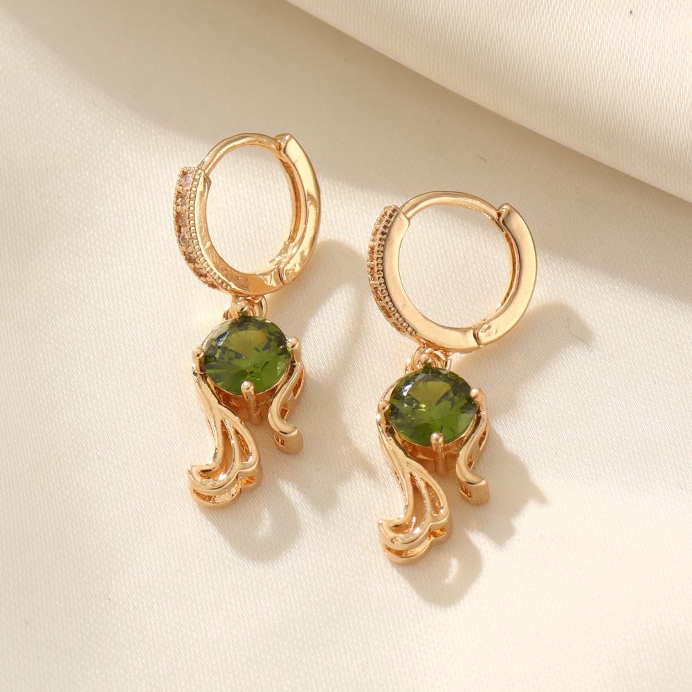 Sparkling Yellow Zirconia  Dangle Earrings for Women Earring Jewelry Wedding Party Accessories