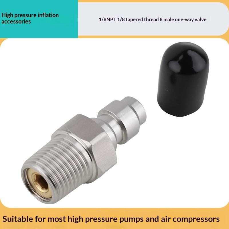 1PC Quick Connect Valve For High Pressure Applications Featuring An 8mm Male Connector And M10*1 NPT/BSPP Compatibility