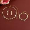 Elegant Four Leaf Clover Crystal Jewelry Set Women - Necklace Earrings Bracelet In Eco-Friendly Gold Or Plating