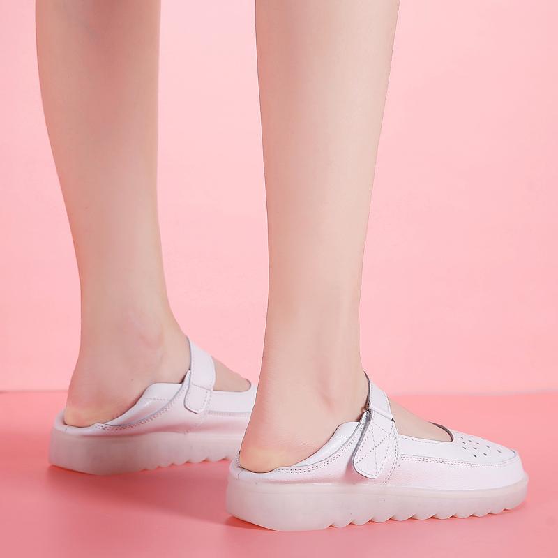 Женские туфли на плоской подошве из натуральной кожи — фото 5