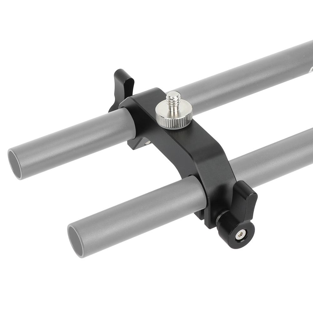 

HDRIG Dual Hole 15mm Rod Clamp Bracket with 1/4 Screw for Camera Monitor/Fill Light 15mm Rod Bracket Size