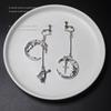 Wind Stud Earrings Gothic Punk Trendy Retro Moon Angel Cross Combination Pierless Ear Clips Stud Earrings