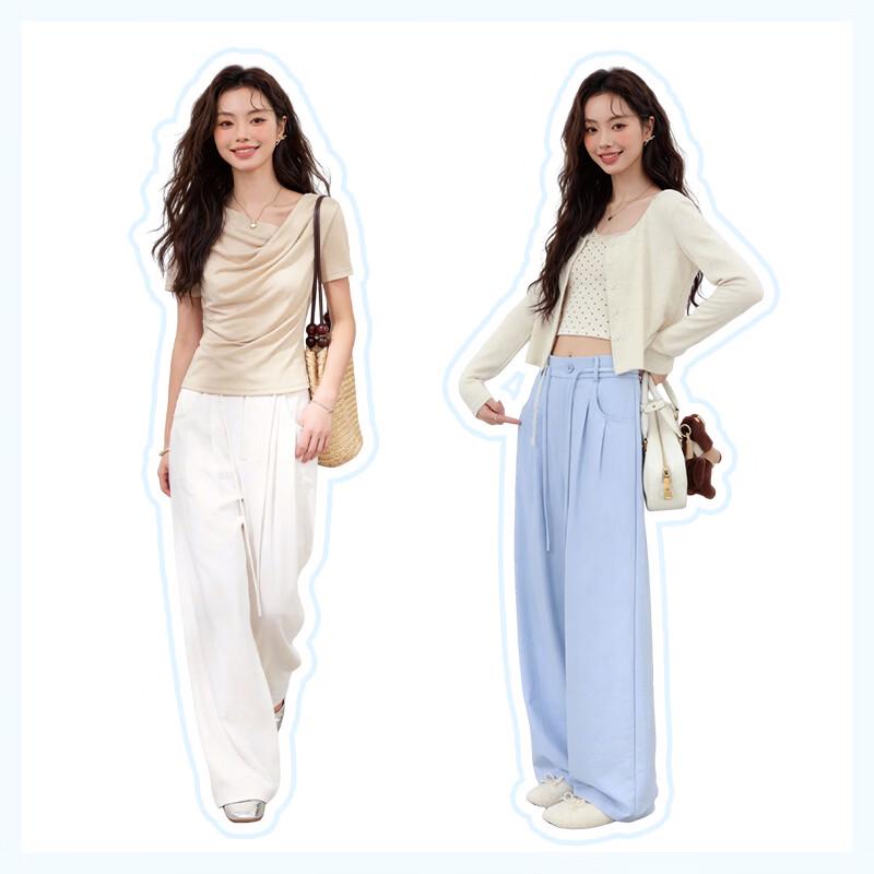 MJ Style Women's Loose Fit Wide-Leg Casual Pants