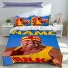 3pcs Custom Name Hulk Hogan Set,Includes 1 Duvet Cover and 2 Pillowcases,All-season Bedroom Decor