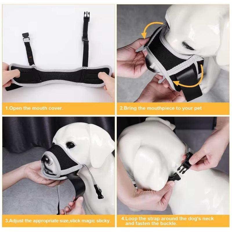 Hundemaulkorb gegen Beißen, Bellen und Kauen mit bequemem Netz, weichem Stoff und verstellbarem Riemen, geeignet für kleine, mittelgroße und große Hunde