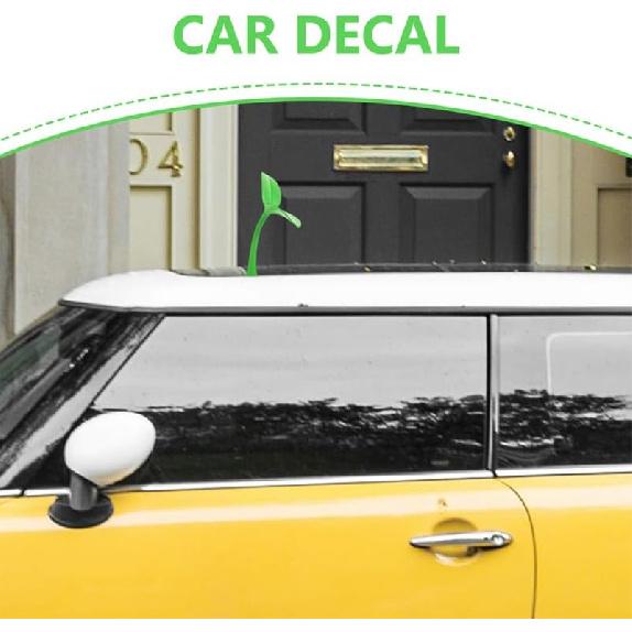 Car Roof Decoration 3D Plant Sprout Car Ornament Cute Exterior Bumper Hood Sticker Easy Installation Universal Roof Accessories