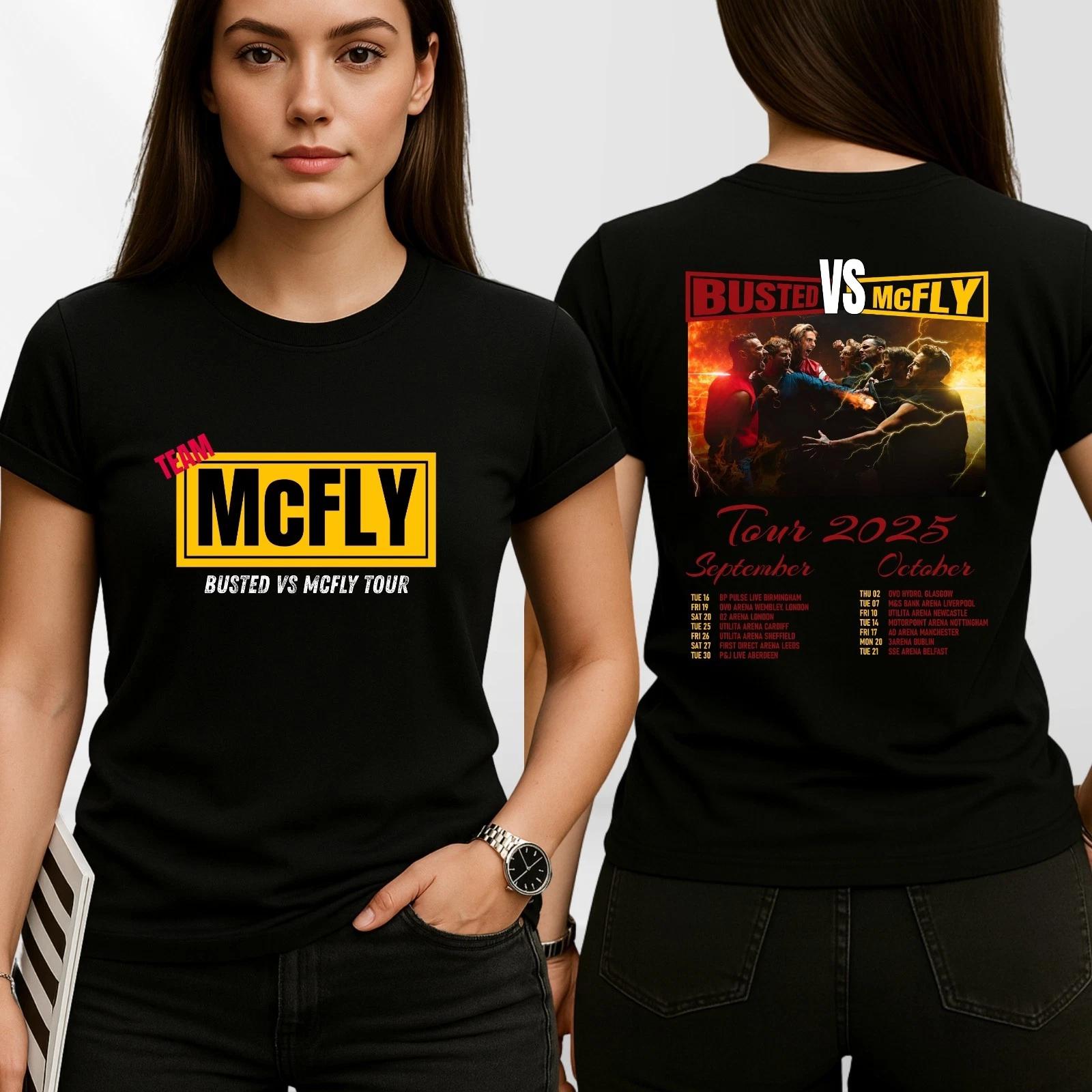 

Hot McFly Vs Busted Tour T-Shirt Team McFly Band Front & Back Concert Gift Top High-end Luxury Is for Both Men and Women Top Y2k 4XL