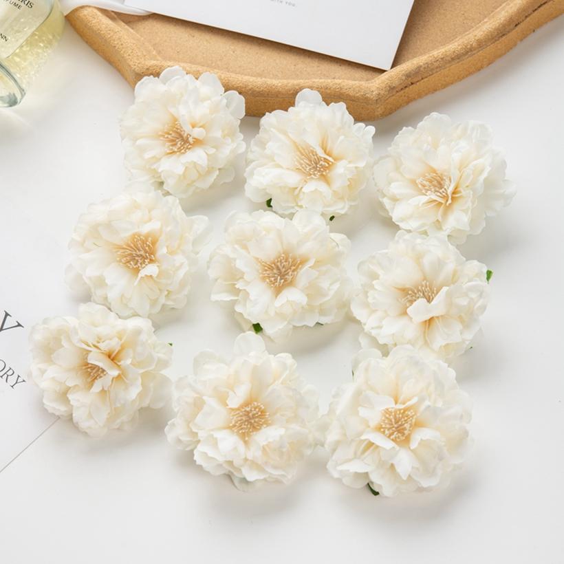 5/10 st Konstgjord Blomma Siden Pion Scrapbook Gör-det-själv Hem Vas Julkrans Bröllop Väggdekoration Trädgård Båge Tillbehör