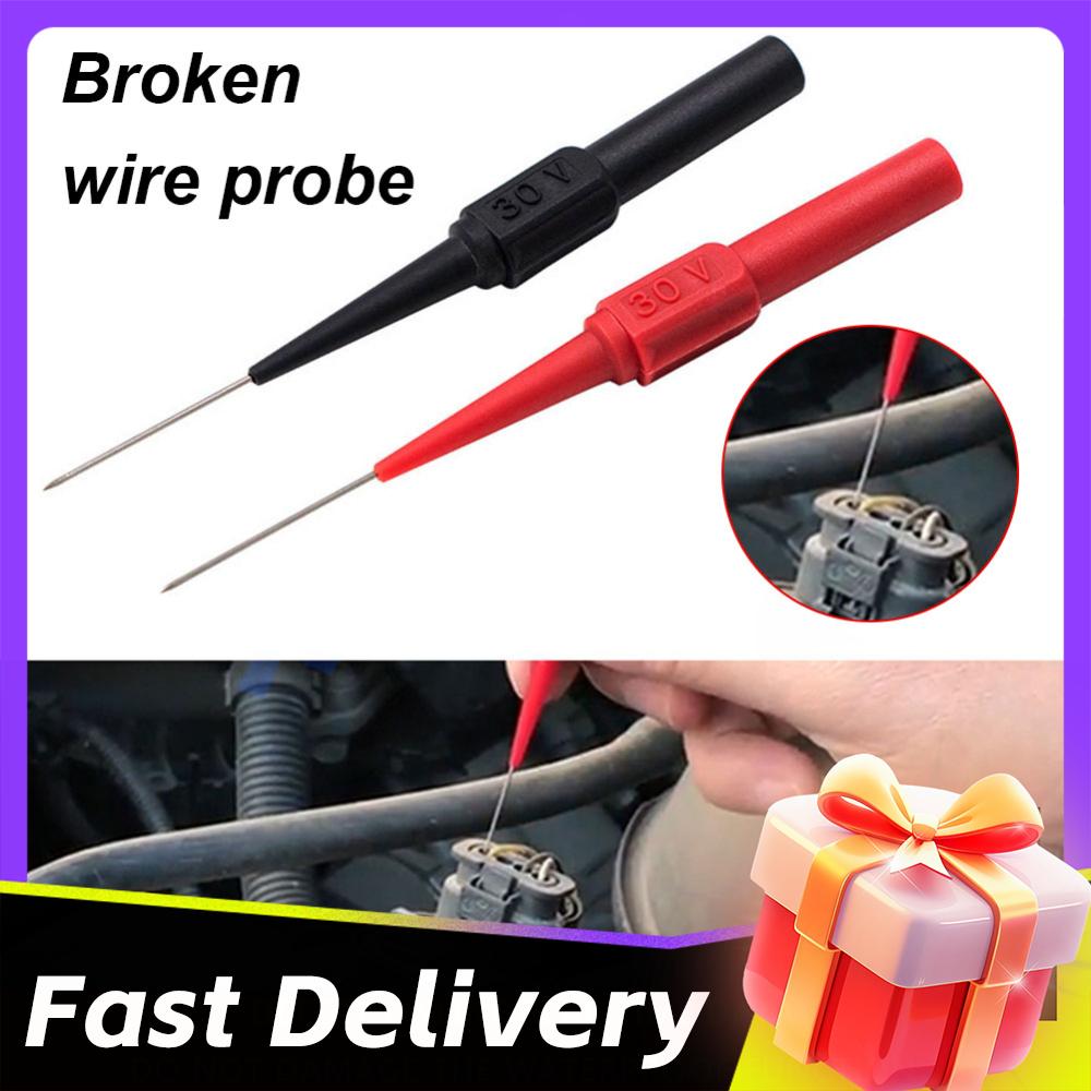 10pcs Insulated Piercing Needle Non-destructive Multimeter Test Probes Red/Black Test Probe Digital Multimeter Test Equipment