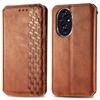 For Honor 200 Pro 5G PU Leather Case Rhombus Imprint Wallet Stand Phone Cover