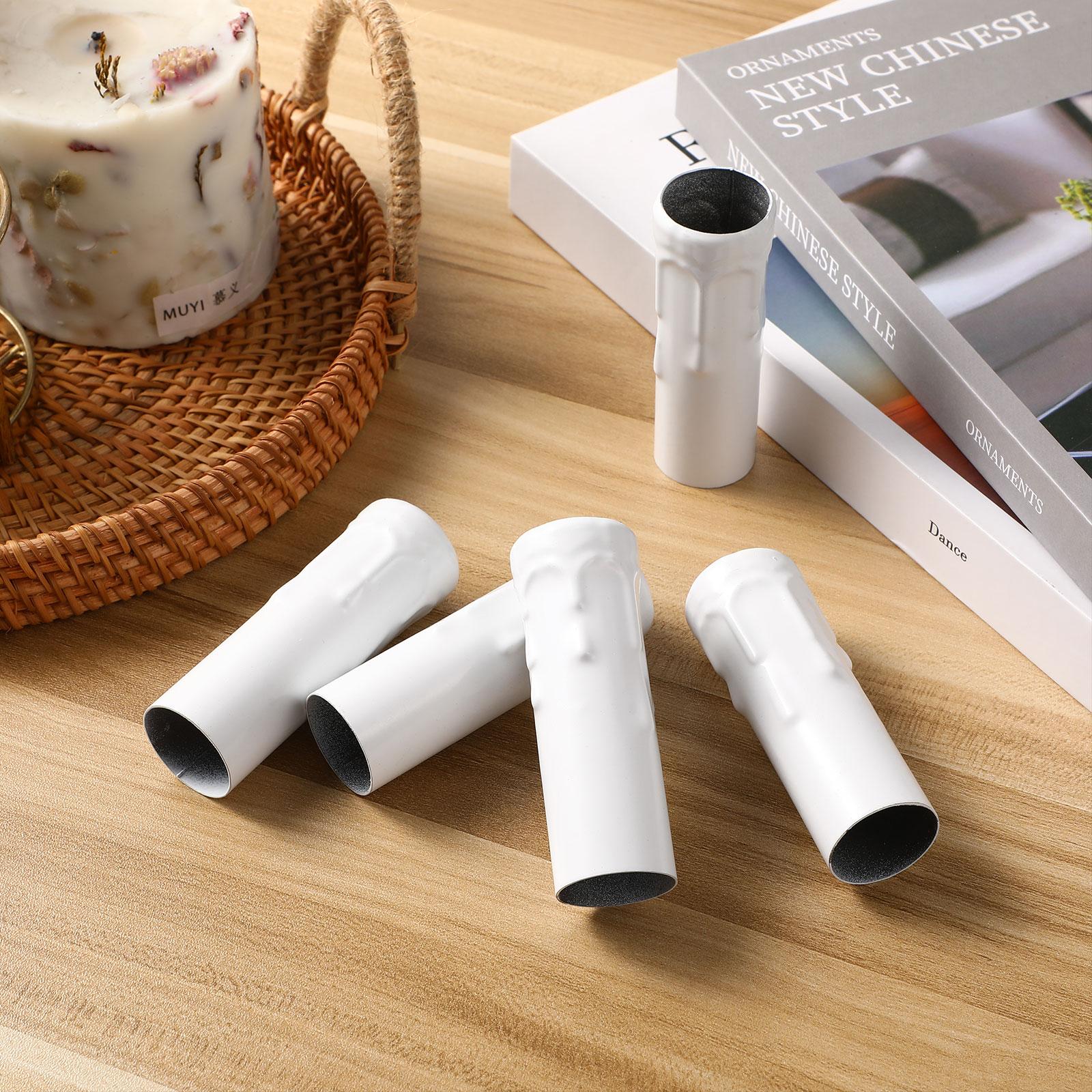 

6 Pcs Crystal Chandelier Cable Light Base Bulb Cover Candlestick Sleeves Tubes Iron Material Chandelier Socket Covers Wall білий