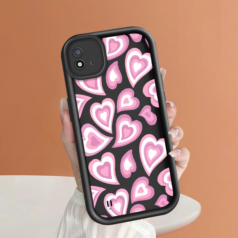 Soft Silicone Square Ladder Printing Pattern Phone Casing Full Cover Camera Shockproof Protection Rubber Case for OPPO Realme