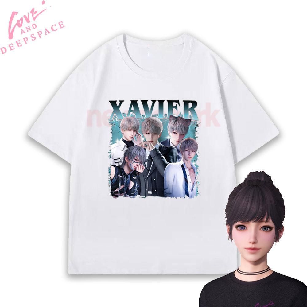 

Xavier Love и Deepspace Otome Game Футболка Романтика Аниме Мультфильм Игра Женщина Девушка Хлопок Графические Футболки Короткий рукав S