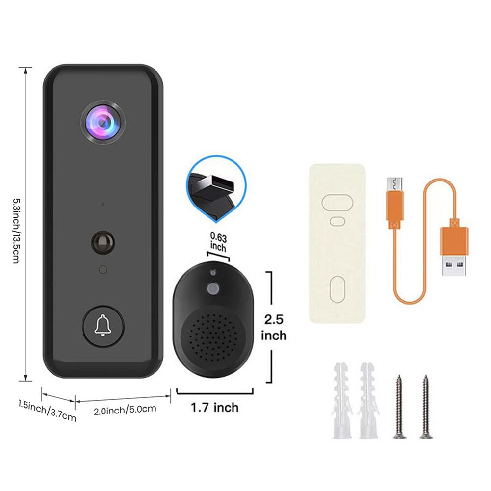 H9 Visual Doorbell Wireless WiFi Doorbell Camera 2-Way Audio Intercom Infrared Night Vision AI Recognition Monitoring Doorbell