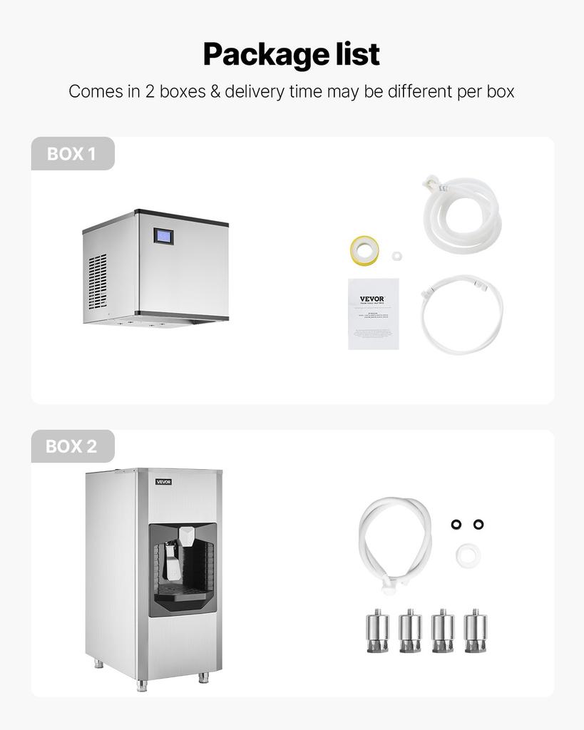 VEVOR Commercial Ice Maker, 300 Lbs/Day Ice Maker Machine, 180 Lbs Large Ice Storage Bin with 20 Lbs/Min Automatic Ice Dispensing