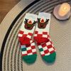 Coral Fleece Floor Crew Socks Christmas Pattern Winter Thermal Warm Fuzzy for Women Men Winter Indoor Slipper Hosiery