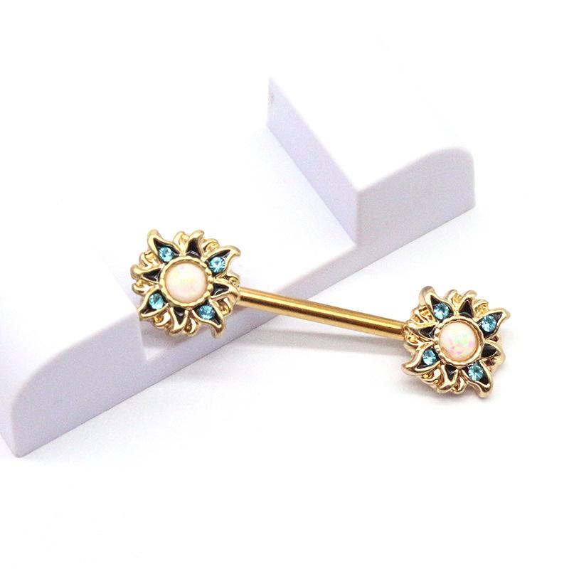 1 Paar Nippel Barbell 14g Kristall Nippel Piercing Nippel Schmuck Herz Nippel Ring Bar Edelstahl Körper Piercing für Frauen