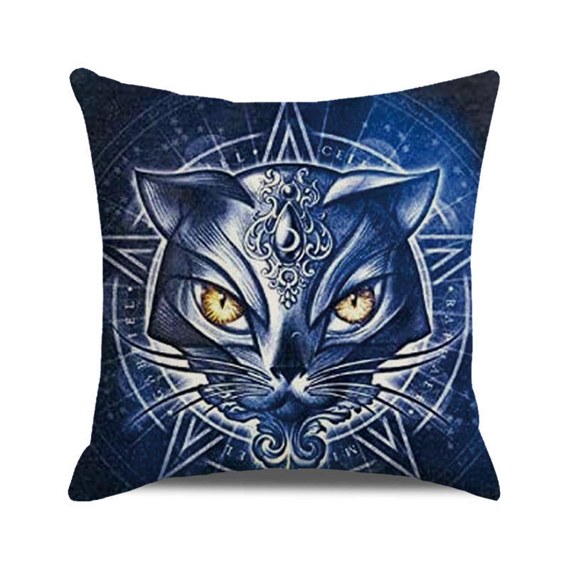 Halloween Trick or Treat Linen Cushion Cover 45x45cm Cartoon Sofa Pillow Case