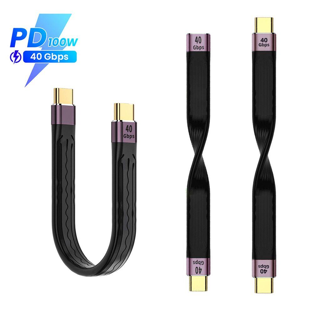 

Flexible PD100W Fast Charging Cable USB 4.0 Gen3 USB C To Type C Data Cable 40Gbps Type-C Male to Male