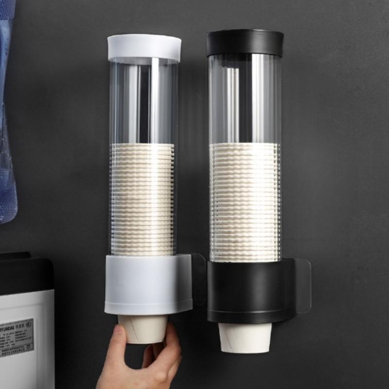 New Disposable Cup Extractor Wall Mounting Disposable Paper Cup Dispenser Plastic Cup Holder Dispenser Automatically Drops Cup