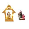 Christmas Nativity Scene Figurine Soft Glowing LED Lighting Resin Holy Family Manger Statue Gift for Holiday Parties