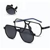 6 In 1 Spectacle Irregular Frame With 5 Pcs Clip On Sunglasses Magnetic Glasses Computer Optical
