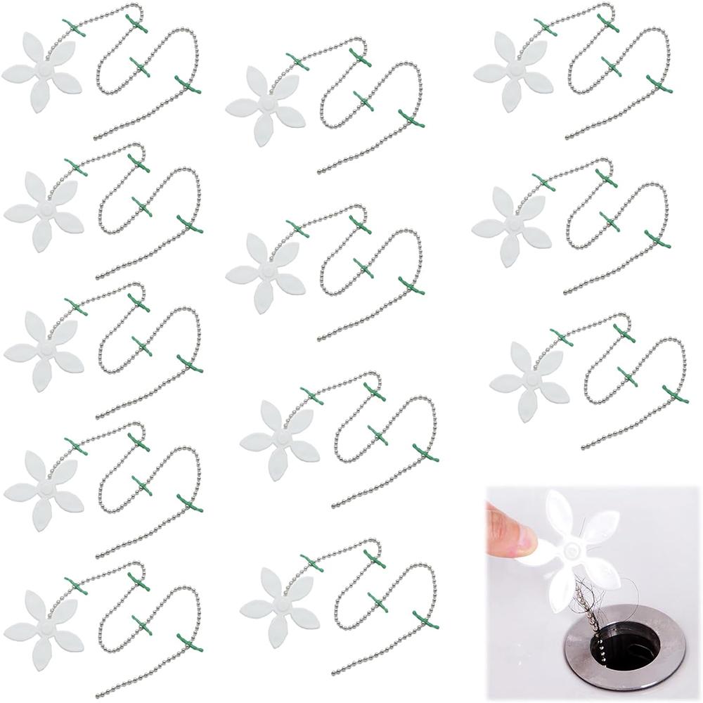 12 Pcs Flower Shape Drain Hair Catcher for Bathroom, Bathtub and Kitchen