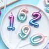 Galaxy Gradient Birthday Number Candles: Starry Sky Cake Toppers for Kids' Parties