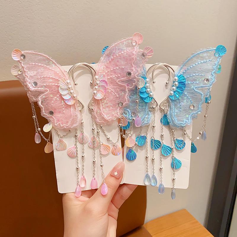 

Детские серьги-кисточки «Русалочка»: Дизайн ракушки «Сказочная бабочка» для маленьких принцесс No Size