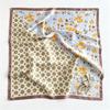 70x70cm Nylon Square Scarf Women Vintage Print Lightweight Accessory Office Casual Hair Styling