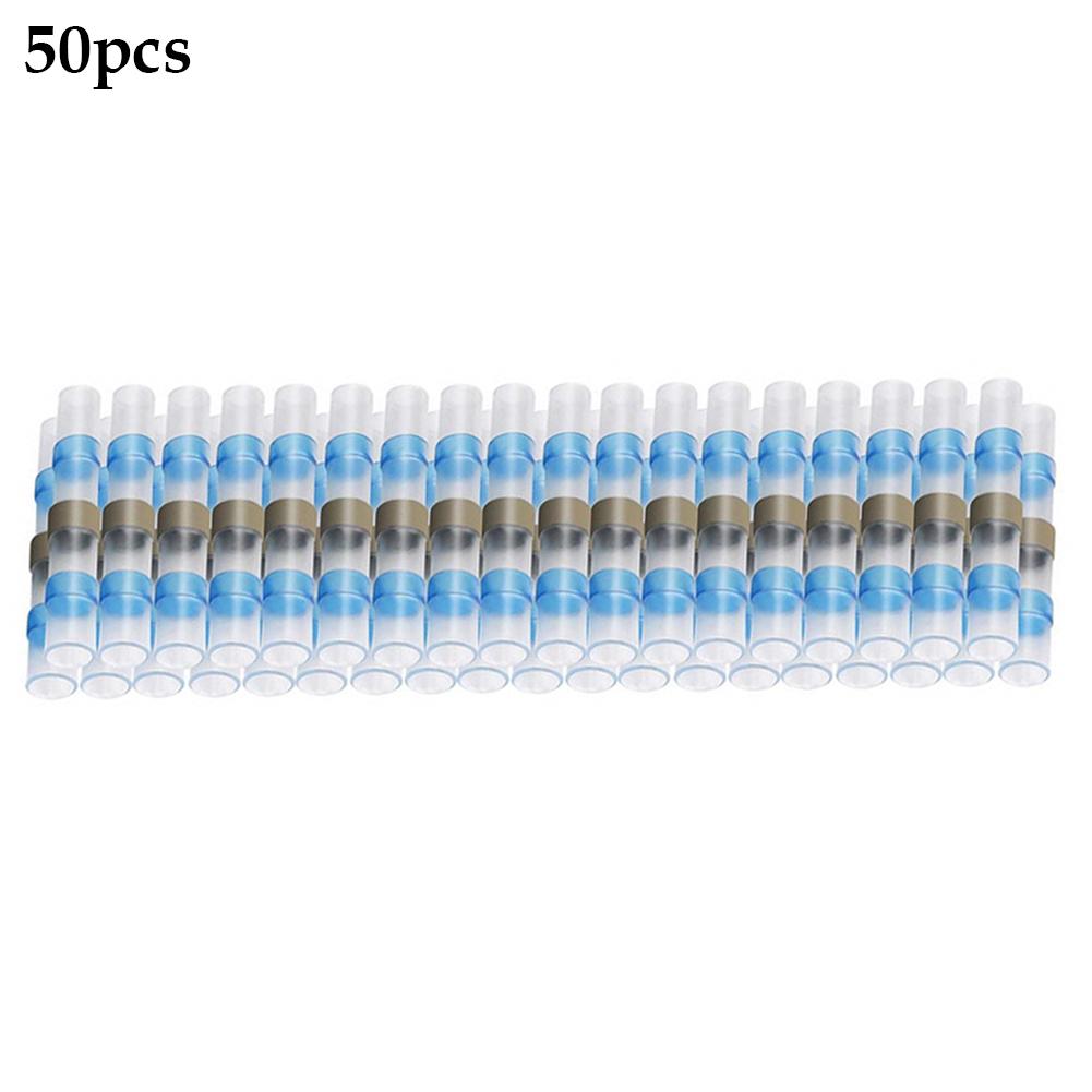 50/100pcs Waterproof Solder Seal Wire Connectors,Heat Shrink Butt Connectors Kit, Insulated Electrical Wire Splice Terminals