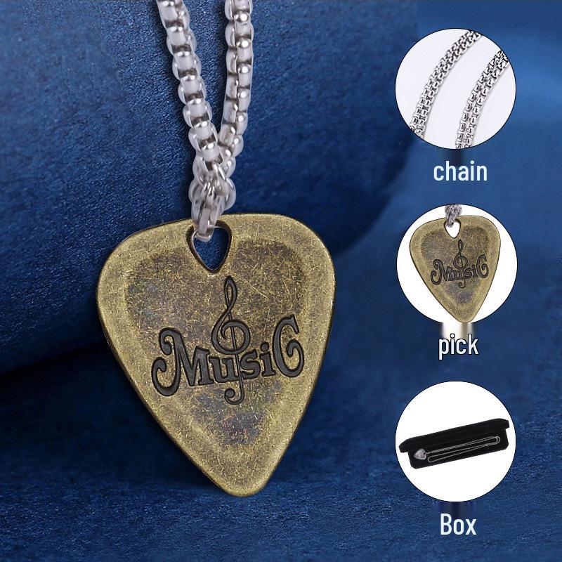 Set Regalo Collana e Bracciale Plettro Chitarra Giocabile per Chitarristi