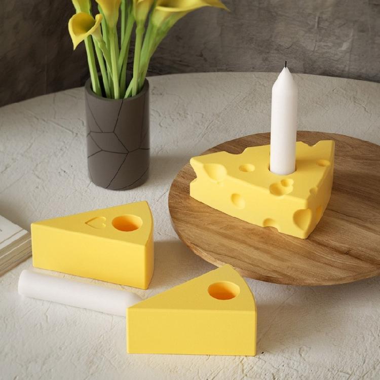 Candlestick Mold Candle Holder Mould Cheese Shaped Candelabrum Mold Easy Release Silicone Mold for Home Decoration