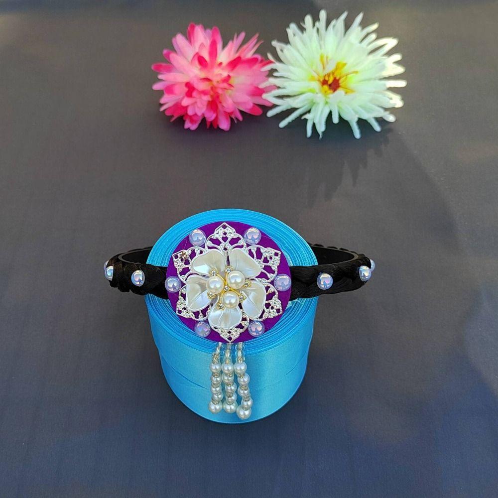Blumen Hanbok Haarband Perlen Bühnentanz Haarreif Retro Koreanisches Stirnband Hanfu Accessoires