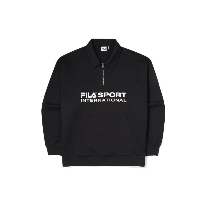FILA Sweatshirts Men s Black Lapel Moderate Other FS2POF1133X-BLK 105