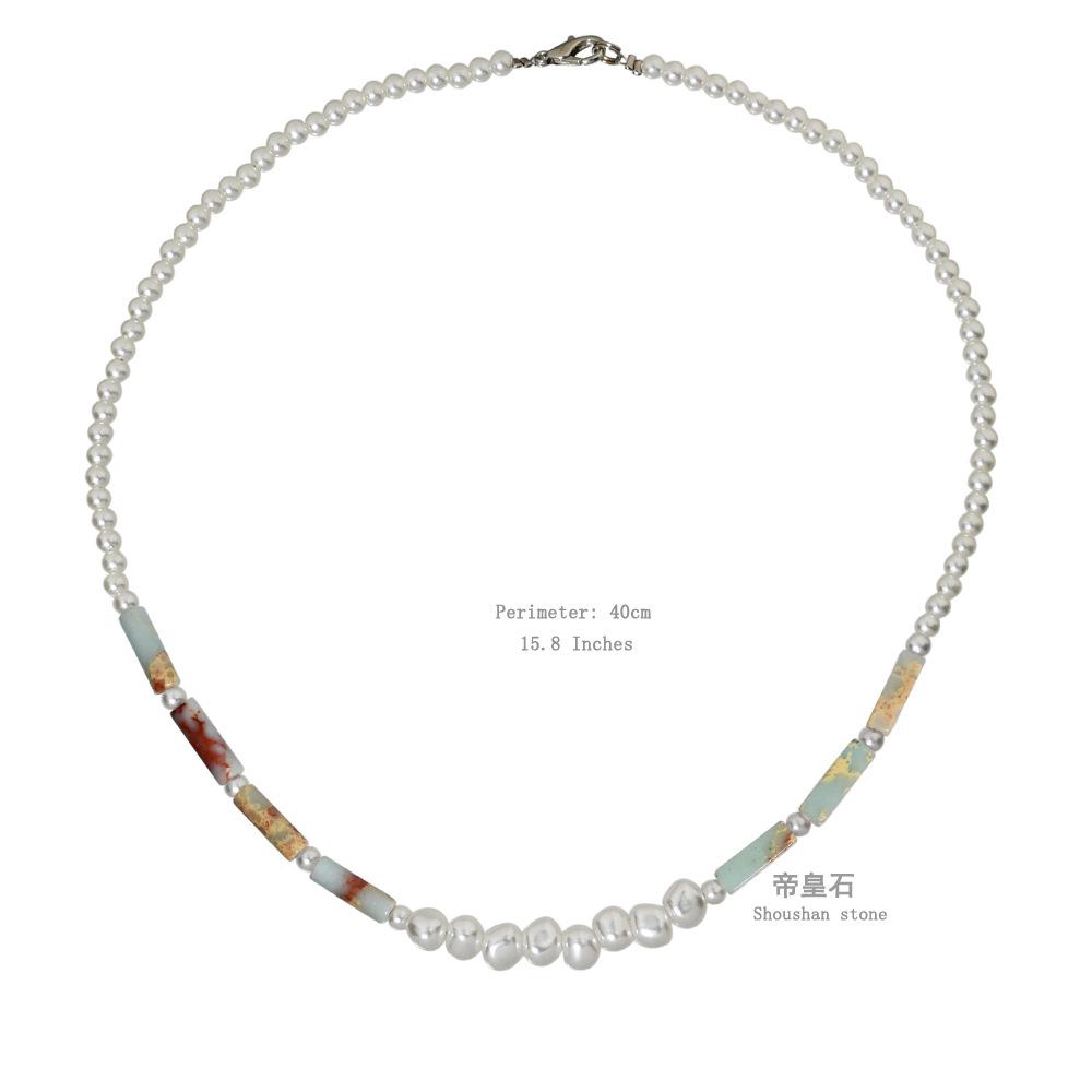 

Bohe Green Полудрагоценные камни Ожерелье Жемчужные Бусины Чокер Ожерелье Ручной Работы Украшения Для Женщин Подарки