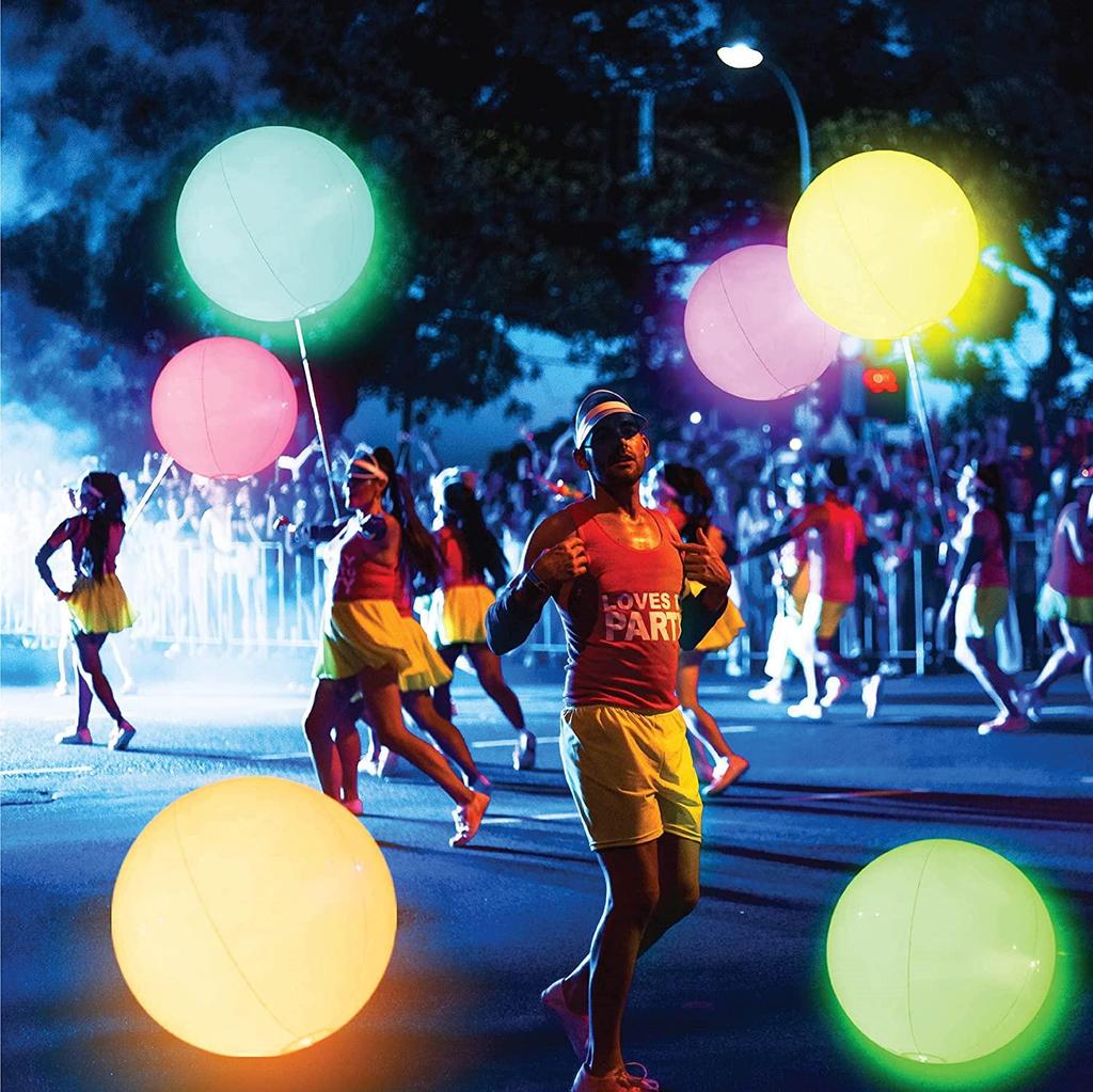 Remote Control LED Light-Up Beach Ball with 16 Color-Changing Lights