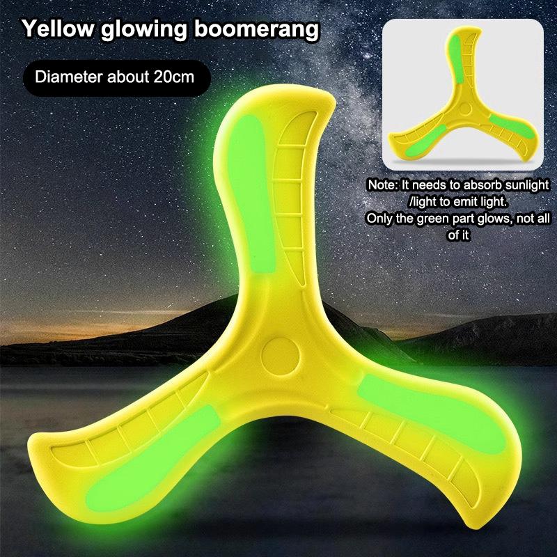 Brinquedo de Disco Voador Esportivo ao Ar Livre Boomerang Luminoso de Eva Dardo de Retorno Spinner Cruzado de Três Folhas Jogo Interativo