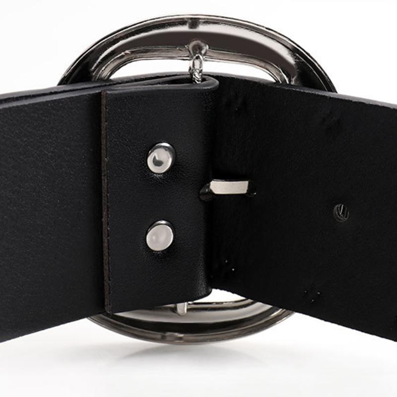 Double Row Rivets Studded Waist Belt PU Leather Waistband Punk Waiststrap Corset Belt for Women Girl Daily Outfit