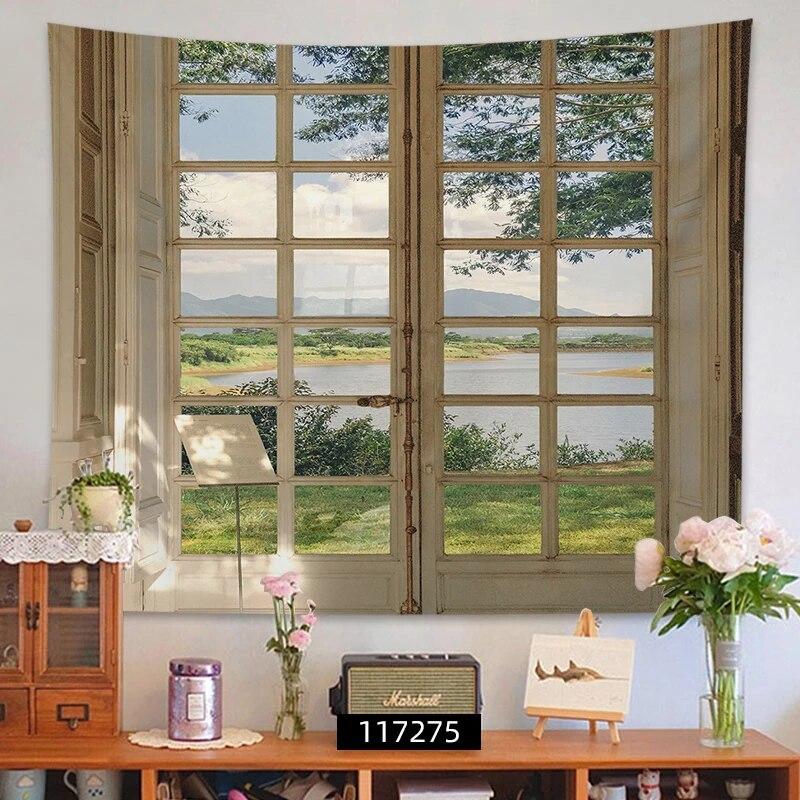 

Гобелен прикраса домашньої естетики ins віконний вид пара висить стіни тло тканини 230x180cm