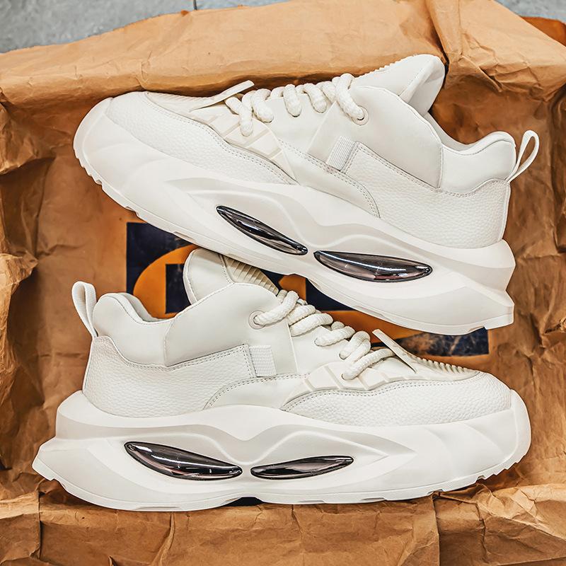 Gentle FootPairs SpringSeason BrandNew Outside Wear-resistant Thick Sole Elevated ActiveWearwear High-end Versatile CampusUse Dad FootPairs