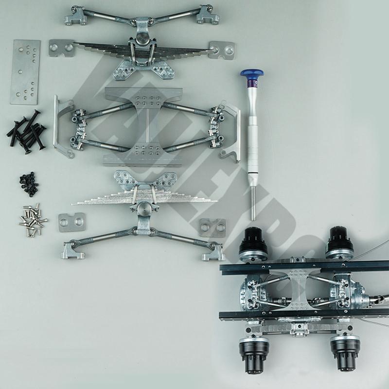 Metal Two-axle Rear Suspension Without Axle for 1/14 Tamiya Remote Control Truck Scania R620 R470 R730