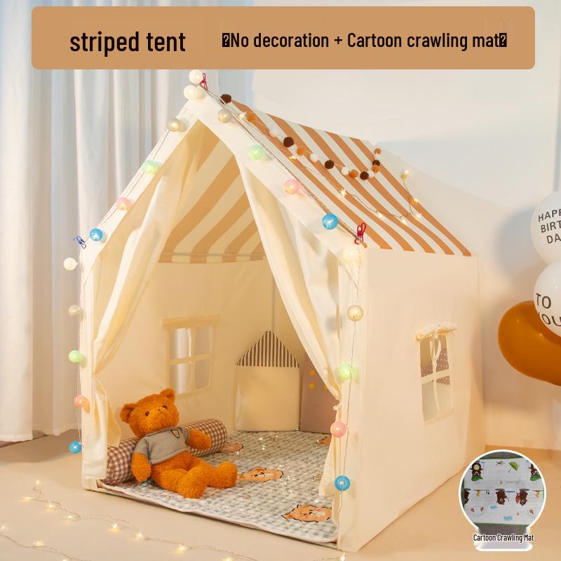 Kids' Indoor Castle Play Tent for Girls & Boys: Princess Room with Separate Beds