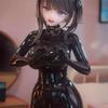 26cm Kurokawa Miu Menina de Anime Figura de Ação GK Traje de Látex Preto Modelo Colecionável Decoração de Mesa Presente Para Fãs Articulada Posável Escala Detalhada 2