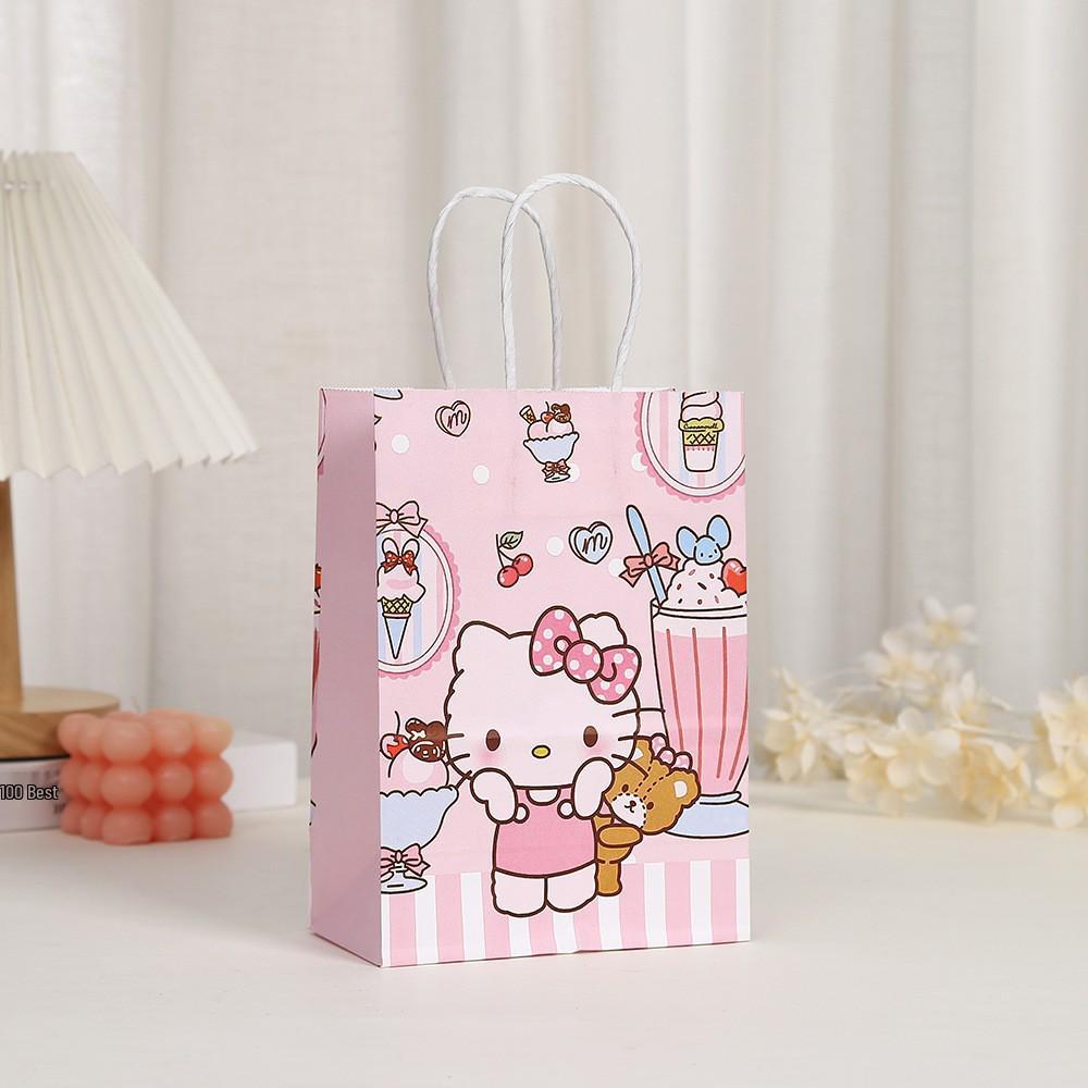 Hello Kitty Holiday Gift Tote - Cartoon Kraft Paper Shopping Bag