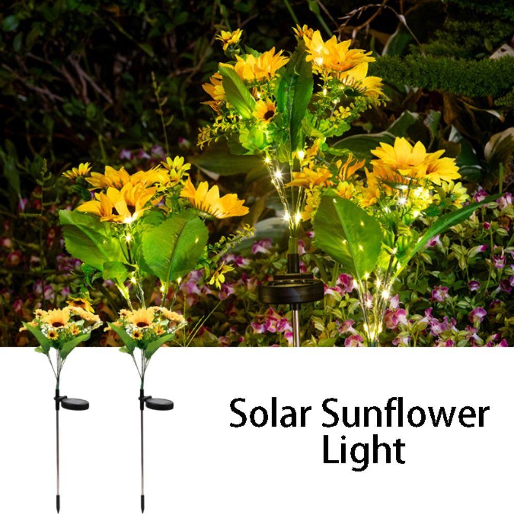 Colorful Design Solar Lawn Lamp Sunflower Shape Landscape Lighting Solar Light  Wedding Decor
