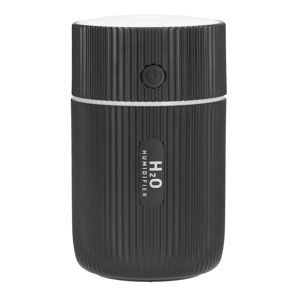 Mini zvlhčovač vzduchu s barevným světlem Stolní zvlhčovač vzduchu Napájený přes USB do auta, kanceláře, pokoje, ložniceČerný